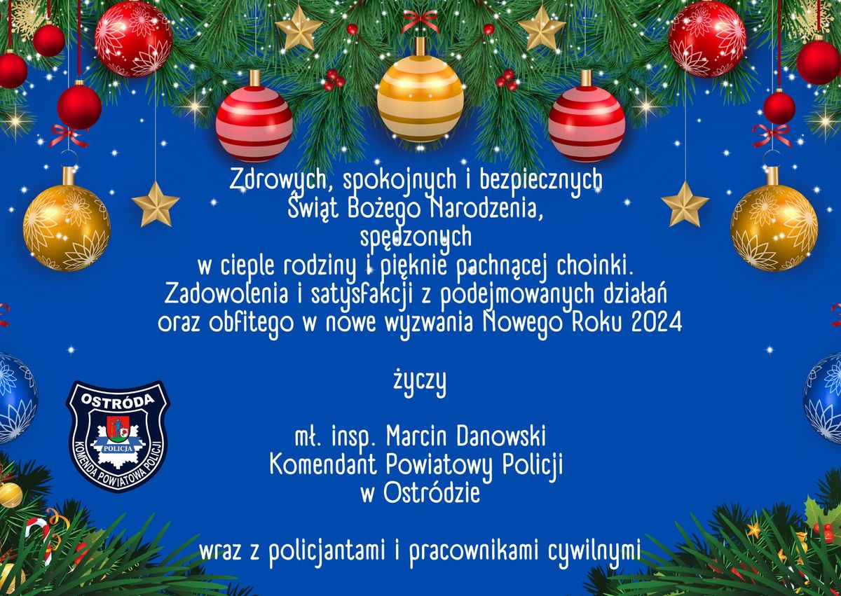 Życzenia Od Komendanta Powiatowego Policji W Ostródzie Z Okazji Święta ...