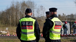 dowódcy działań insp. Arkadiusz Sylwestrzak Z-ca Komendanta Wojewódzkiego Policji w Olsztynie i podinsp. Marcin Danowski Komendant Powiatowy Policji w Ostródzie
