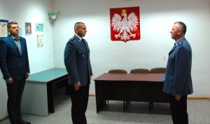 Złożenie meldunku Komendantowi Powiatowemu Policji w Ostródzie nadkom. Marcinowi Danowskiemu